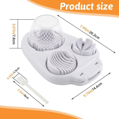 3-in-1 Egg Slicer for Hard Boiled Eggs, with Cleaning Brush