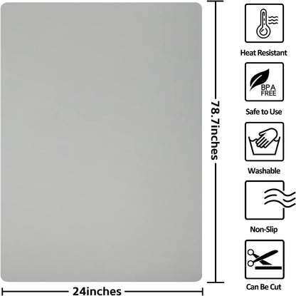 Silicone Mat Heat Resistant Mats for Countertop, Large Silicone Mats for Crafts Kitchen Counter Workbench Table protector, Size 36x24 inches Thick 2mm,Rolled Package,Light Blue
