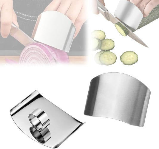 wefaner Stainless Steel Finger Guards for Cutting, Hand Protector Finger Protector Avoid Injury When Cutting Vegetables, Meat, Slicing and Dicing Safe Chopping Tools. (2)