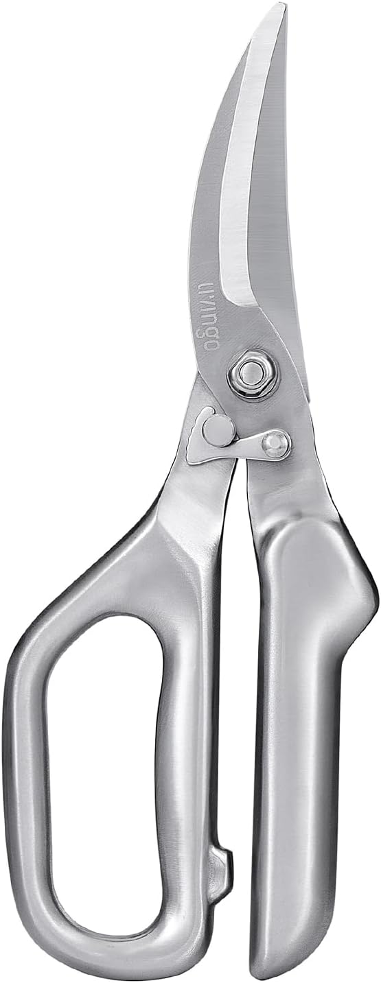 LIVINGO Kitchen Forged Shears Heavy Duty Come Apart Ultra Sharp Multi-function Stainless Steel Scissors Bottle Opener, Nut Cracker 8.5 inch