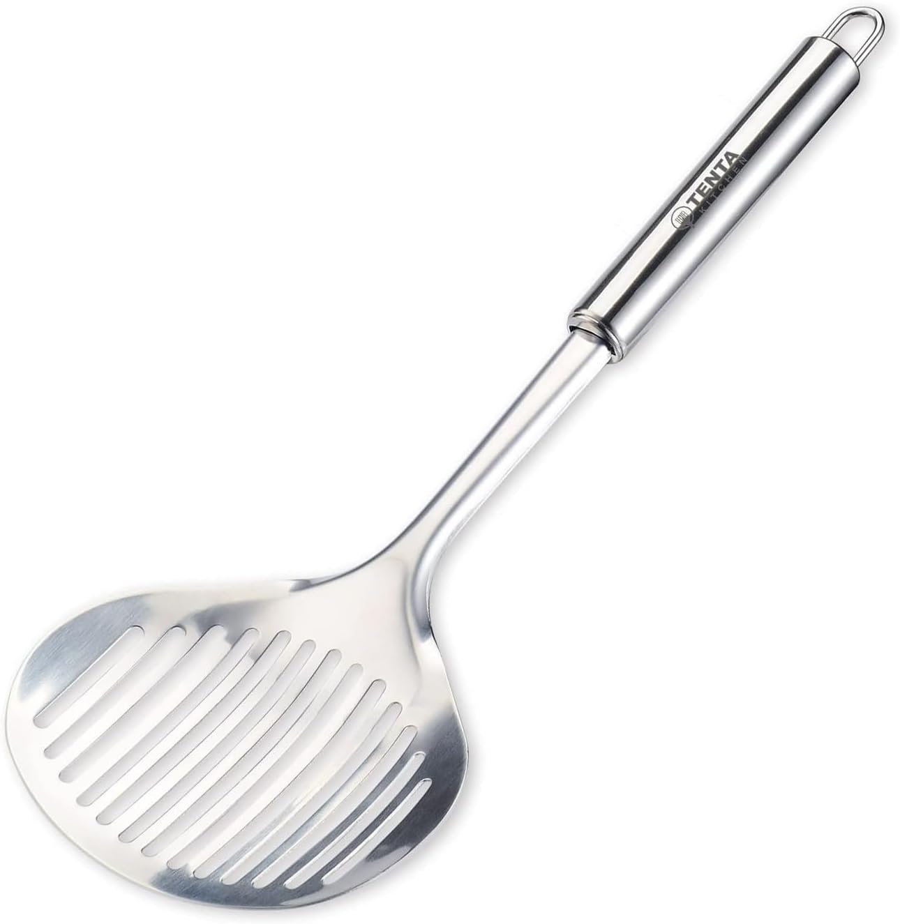 TENTA Kitchen Multi Kitchen Utensil Stainless Steel Cooking Skimmer Slotted Fish Turner Spatula Spoon Colander Drain Water Filter Spoon Hot Pot Scoop Comfortable Grip Design Strainer Ladle for Kitchen