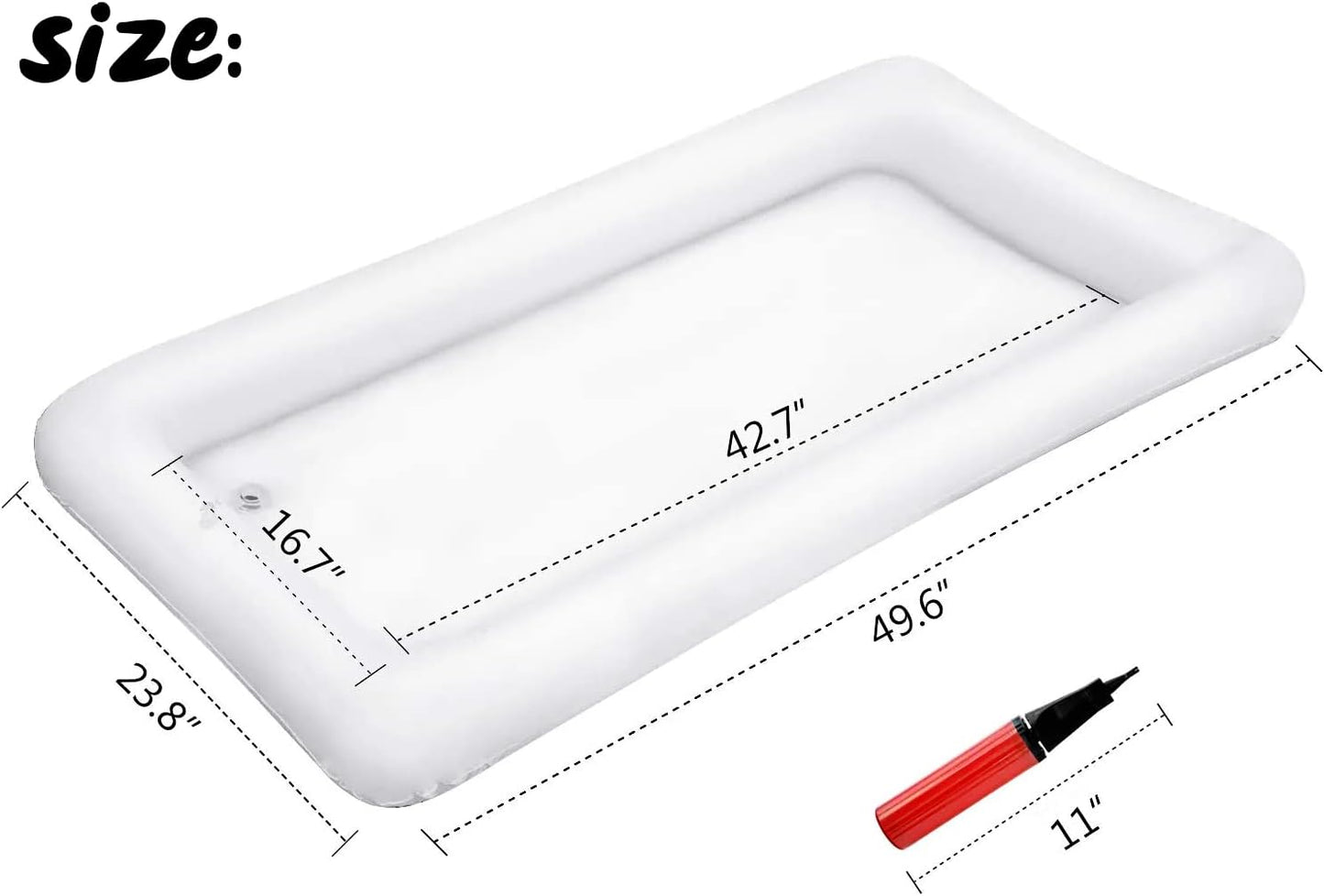 HBlife 4 PCS Inflatable Serving Bar, 2 Size Inflatable Buffet Cooler for Party,BBQ,Luau, Salad Ice Tray Food Drink Containers with Drain Plug and 1 Hand Air Pump