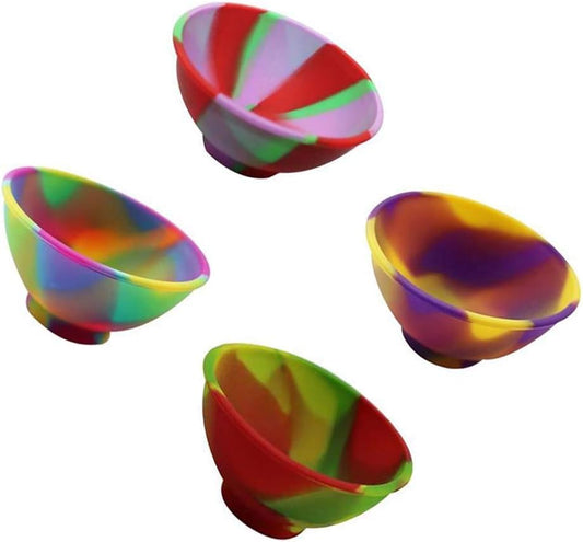 4 Pcs Mini Multicolor Silicone Pinch Bowls Prep and Serve Bowls Reusable Kitchen Condiment Snack Bowls for Food Candy Seasoning Spices Nuts Snacks or Small DIY Crafts, 2.64 x 1.18 inch