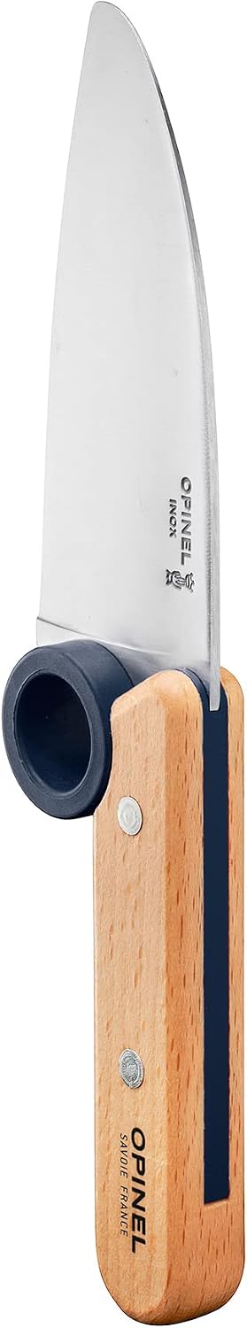 Opinel Le Petit Chef Complete 3 Piece Kitchen Set, Chef Knife with Rounded Tip, Fingers Guard, Peeler, For Children and Teaching Food Prep and Kitchen Safety, Made in France