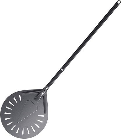 4 Piece Pizza Oven Kit Perforated Pizza Peel 12 Inch Pizza Turning Peel and Pizza Brush Ash Rake Wood Fired Commercial Oven Utensil for Home Restaurant