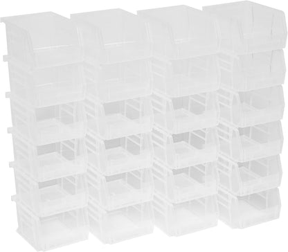 Akro-Mils 30210 AkroBins Plastic Storage Bins, Space-Saving Stackable Bins for Garage, Pantry, Craft Organization, 5" x 4" x 3", Black, 24-Pack