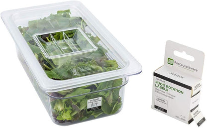 Restaurantware RW Smart 1 Inch x 1 Inch Food Rotation Labels 500 Dissolvable Food Safety Labels - Premium Trilingual Green Paper Day Of The Week Labels For Food Storage Or Prep Friday