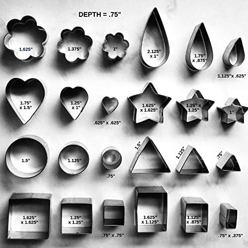 Ultra Cuisine Mini Cookie Cutter Shapes Set - 8 Shapes, 3 sizes