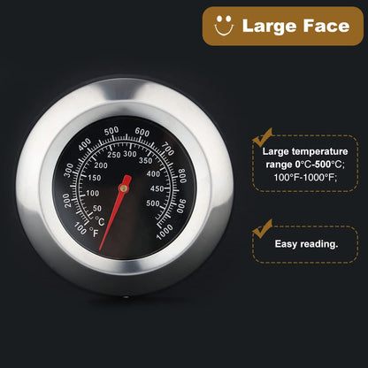 3" Face 1000F Charcoal BBQ Thermometer,1PC Barbecue Temperature Gauge