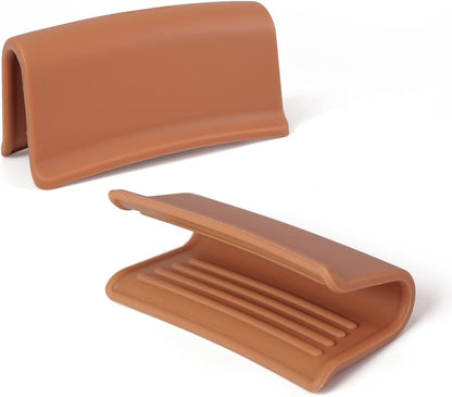 Carrotez Silicone Pot Holders, Heat Resistant Pot Handle Covers for Kitchen, Accessories for Cast Iron or Ceramic Dutch Ovens, 1 Pair (2 pcs) - Cream