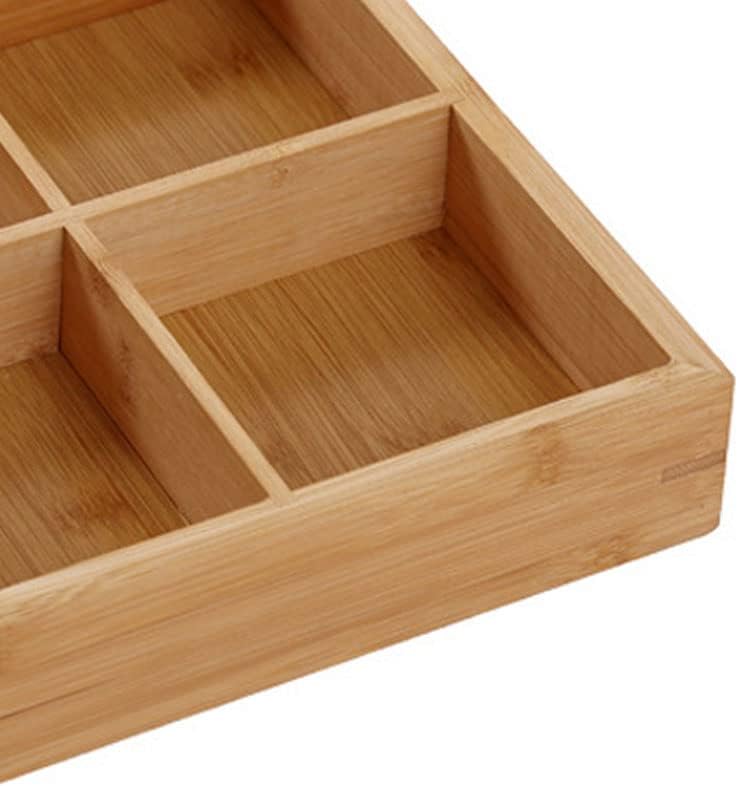 Divided Wooden Tray,Veggie Tray Serving Tray Divided Platter Wooden Food Server Multi Compartments Serving Tray for Hot Pot Restaurants Sushi Plate (6 Compartments)
