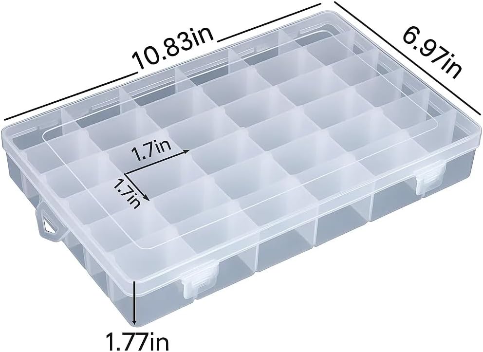3pcs Clear Storage Small Parts Organizer Box Storage Bin With Dividers Multi Compartment for Beads Art DIY Tackle Box Organizer (10 - compartment in length)