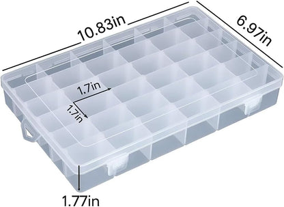 3pcs Clear Storage Small Parts Organizer Box Storage Bin With Dividers Multi Compartment for Beads Art DIY Tackle Box Organizer (10 - compartment in length)