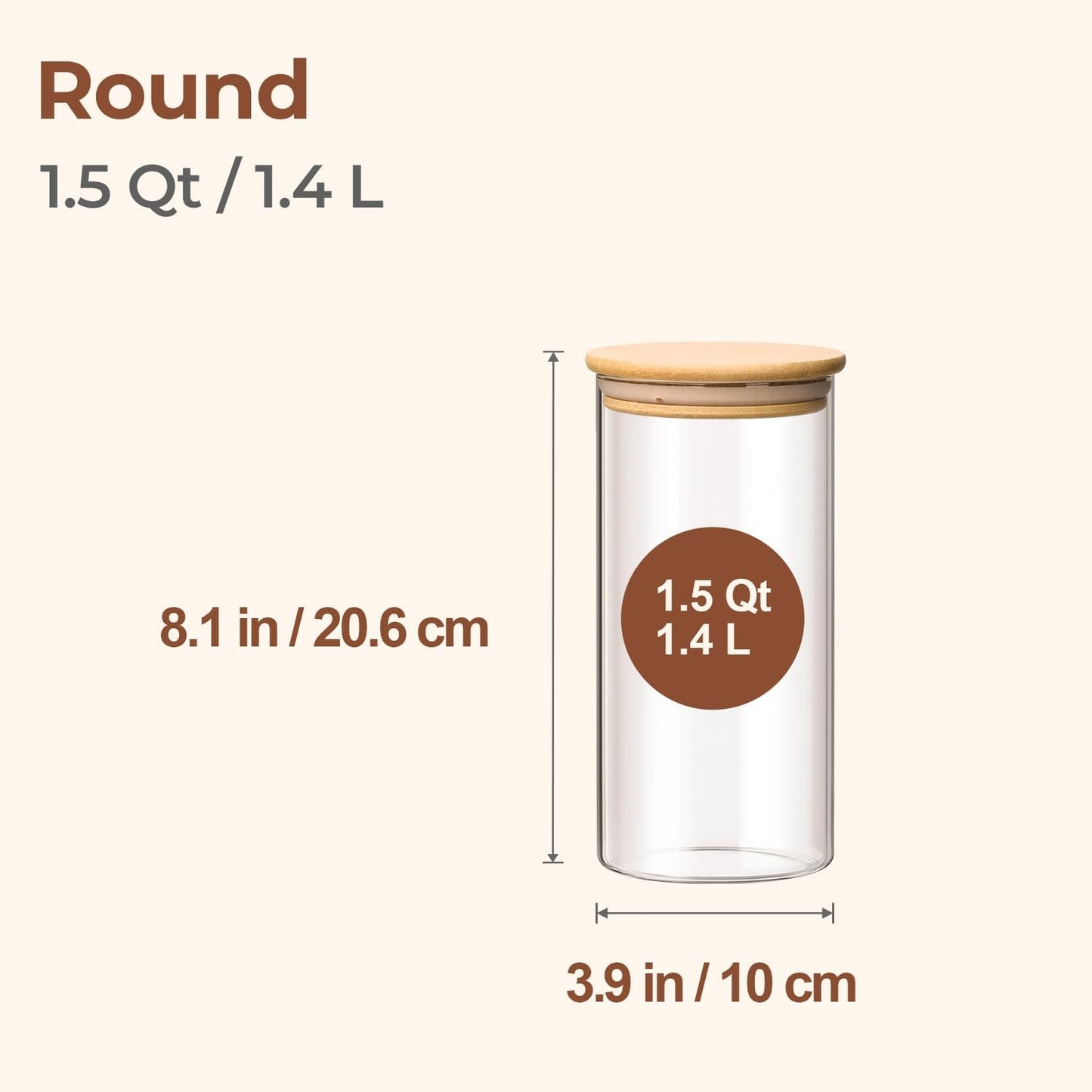 ComSaf 2Pcs Large Glass Storage Containers with Lids 4Qt, 1 Gallon Wide Mouth Flour Sugar Storage Containers, Large Capacity and Sealed for Rice, Cereal, Oat, Easy Clean and Scoop, Pantry Organization