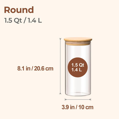 ComSaf 2Pcs Large Glass Storage Containers with Lids 4Qt, 1 Gallon Wide Mouth Flour Sugar Storage Containers, Large Capacity and Sealed for Rice, Cereal, Oat, Easy Clean and Scoop, Pantry Organization
