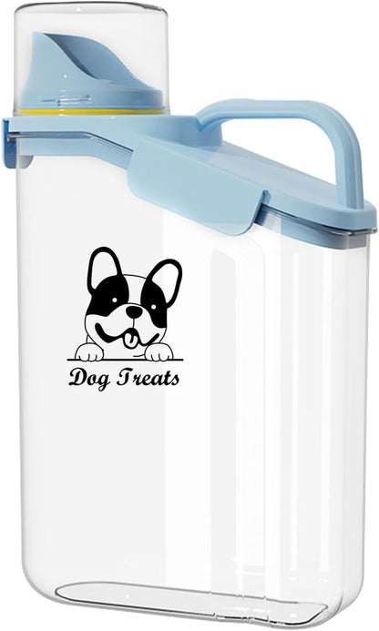 Dog Food Storage Container Airtight Portable Dog Food Container with Handled Lid and Pour Spout,Food Storage for Dog Dry Food Small Pet Food Container with Measuring Cup for Home, Travel,2.8L