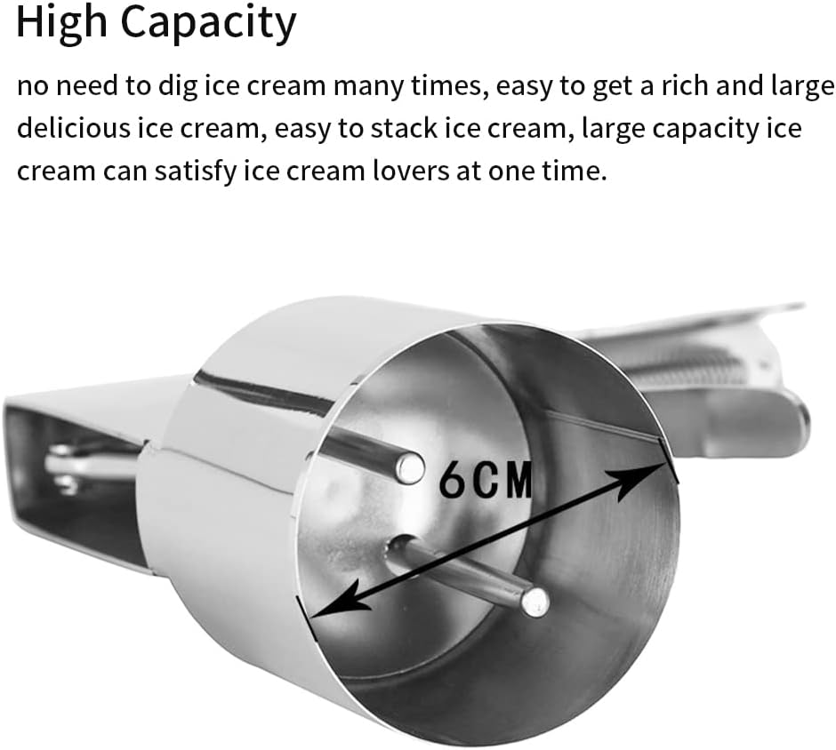 Ice Cream Scoop Stainless Steel, Cylindrical Scooper with Trigger Release