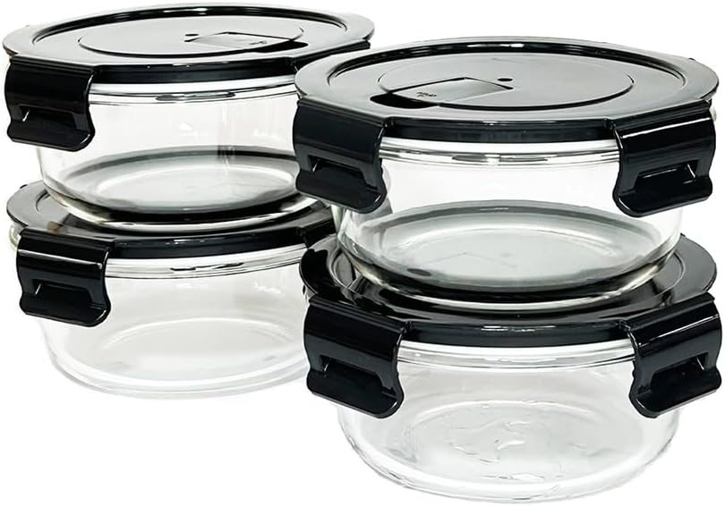 16oz Square Glass Food Storage Containers With Lids, 2 Cup Square Glass Food Containers With Lids, BPA free Small Meal Prep Bowls for leftovers, Dishwasher, Freezer Safe (8Pack)