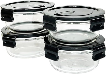 16oz Square Glass Food Storage Containers With Lids, 2 Cup Square Glass Food Containers With Lids, BPA free Small Meal Prep Bowls for leftovers, Dishwasher, Freezer Safe (8Pack)