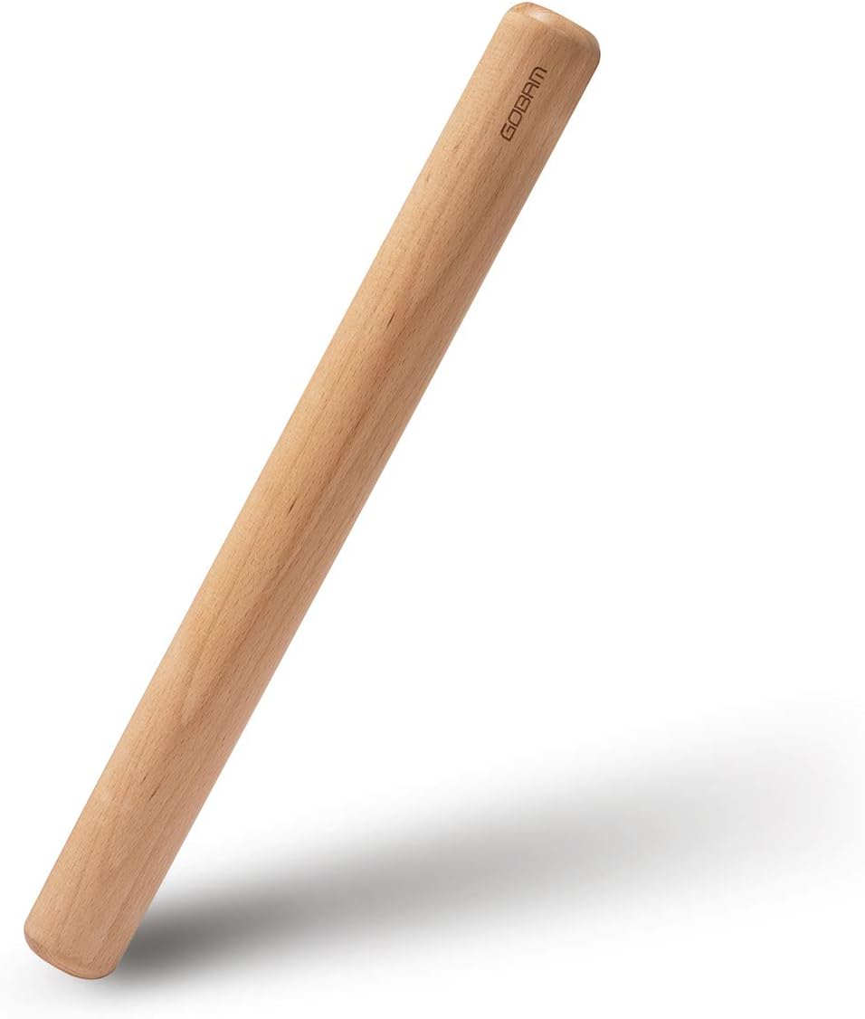 GOBAM Wood Rolling Pin, Small - Dough Roller for Pasta, Cookies, Pie, Pizza, Chapati, Fondant, Rolling Pins for Baking, Bread Making Tools and Supplies - 11 x 1.38 Inches