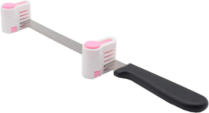 Yorwe 2PCS Cake Slicer Leveler, 5 Layers Bread & Toast Cutter (Rose Red)