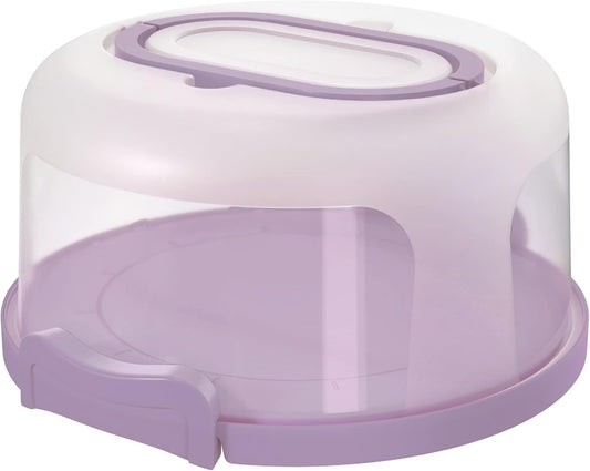 Top Shelf Elements Round Cake Carrier Two Sided Cake Holder Serves as Five Section Serving Tray, Portable Fits 10 inch Cake, Box Comes With Handle, Container Holds Pies (Green)