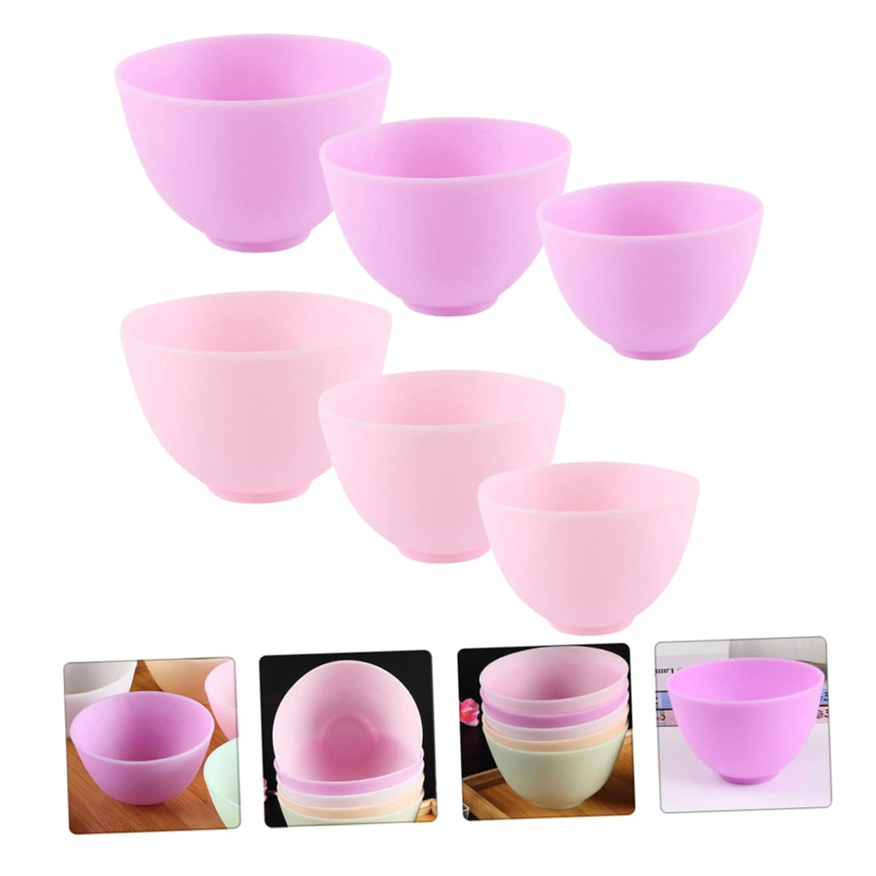 Baluue 6pcs Silicone Bowl for Clay Mask Mask Mixing Bowl Set Safe Easy to Use for Facial Diy