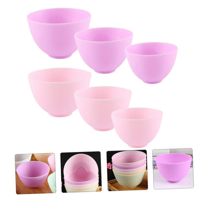 Baluue 6pcs Silicone Bowl for Clay Mask Mask Mixing Bowl Set Safe Easy to Use for Facial Diy