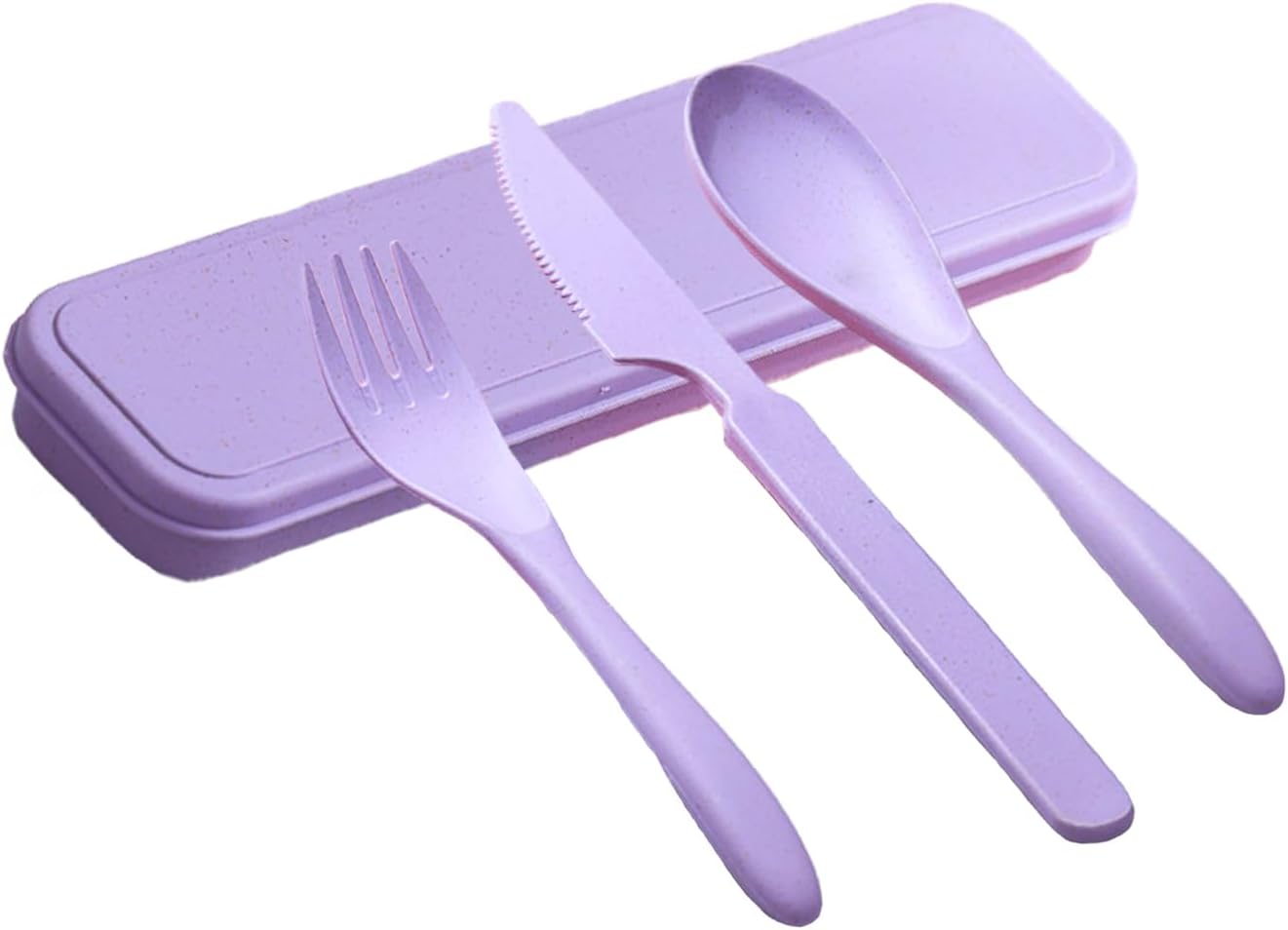 Reusable Utensils Set with Case, Wheat Straw Portable Spoon and Fork Set, Plastic Work School Kids Adults or Daily Use Cutlery Set - for Lunch Box Use Outdoor (Red)