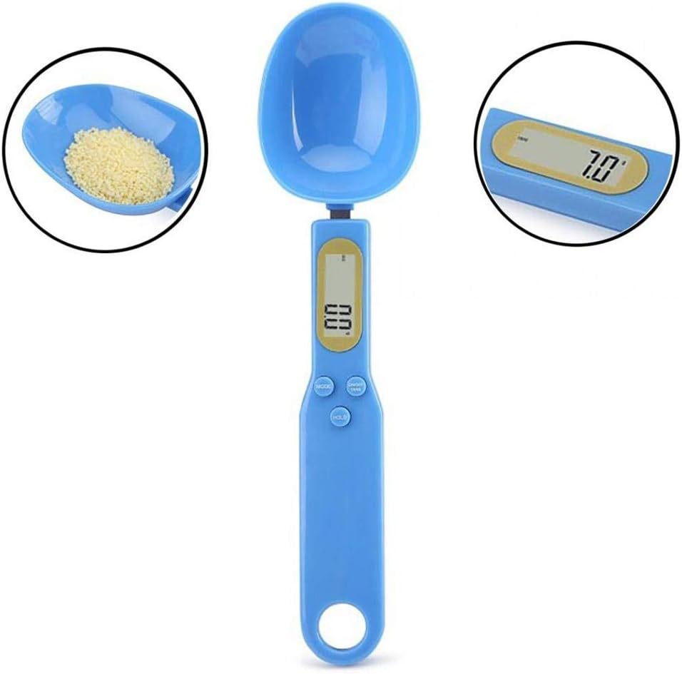 Food Scale Spoon, Digital Kitchen Scale High Precision Small Scale with Tare Function Weighing and Measuring Dry Liquid Ingredient Milk Tea Flour Medicine 1.1lb/500g(0.1g), C52 White