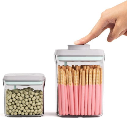 Airtight Food Storage Containers with Lid, 4-Pack 4.22Qt Large Stackable Pantry Organizers with Measuring Scoops, BPA-Free Containers for Rice, Flour, Baking Supplies, Snacks & Laundry Pods