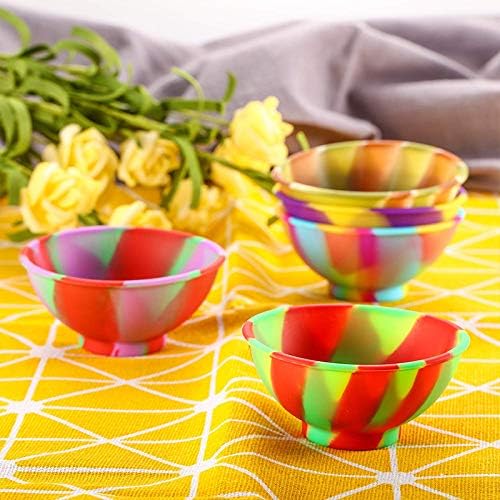 4 Pcs Mini Multicolor Silicone Pinch Bowls Prep and Serve Bowls Reusable Kitchen Condiment Snack Bowls for Food Candy Seasoning Spices Nuts Snacks or Small DIY Crafts, 2.64 x 1.18 inch