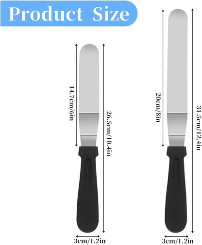 Stainless Steel Offset Spatula Frosting Smoother Cake Spatulas - 2 pack