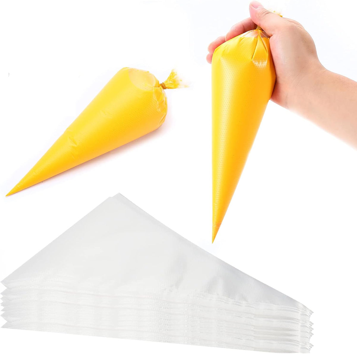 XSEINO Disposable Piping Bags, 12 Inch - Heavy Duty Anti Burst Pastry Bags With Bump Non-slip Design For Icing and Frosting and Cookies Decoration Bags(Thickened)