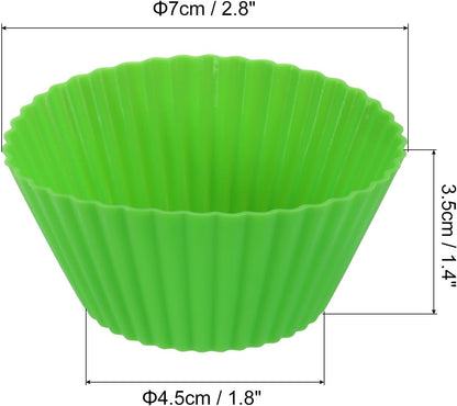 uxcell 18Pcs Silicone Cupcake Liners, Non-Stick Baking Cups, for Cooking Eggs, Baking Muffins and Make a Cake(Pink)