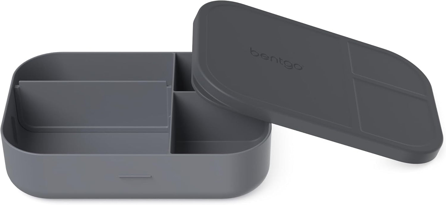 Bentgo® Modern Tray with Matte Lid - Reusable, BPA-Free, Meal Prep Containers for Adults with Removable Divider - 3 or 4 Compartments for Healthy Portioned Meals At Home & On the Go (Navy)