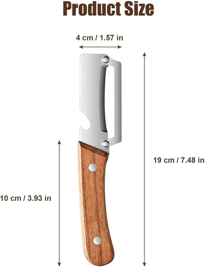 Vegetable Peeler with Wooden Handle and Bottle Opener, 2-in-1 Stainless Steel Kitchen Tool for Fruits, Potatoes, Pumpkins, 2 Pack