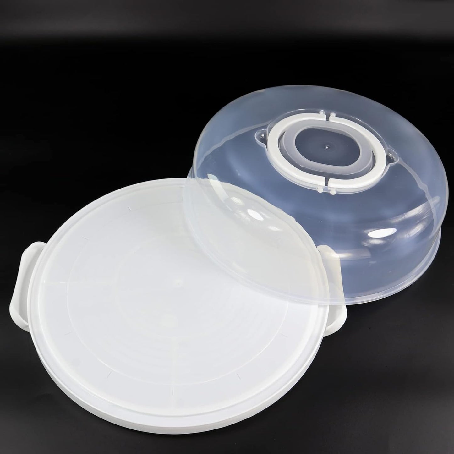 12inch Portable Pie Carrier with Lid and Cupcake Muffin Tart Cookie Keeper Food, for Wedding Party Baby Shower Party Christmas (Green)