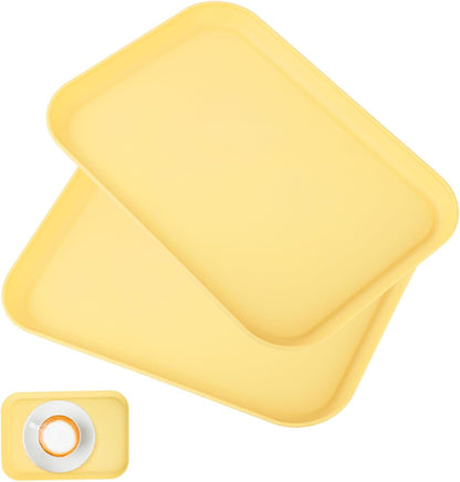 4 Pack Multicolo Plastic Serving Trays for Party Serving Food - Rectangular, 8.66 by 12 in, Heavy Duty Dessert Trays for Food Erving Platters for Party Tray Decor Veggie,Snack