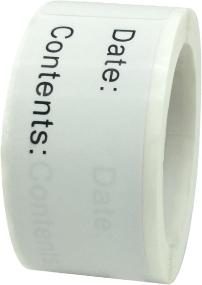 120PCS Removable Food Labels with Date & Contents Sections - Residue-Free, Easy-Clean Stickers for Kitchen, Freezer, Refrigerator & Storage Jars, Ideal for Pantry Organization