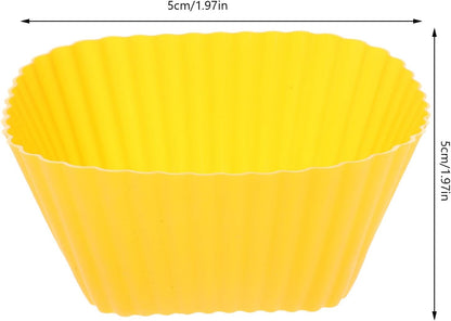 12PCS Silicone Baking Cups: Square Muffin Cupcake Liners Reusable Bakery Molds Supplies Lunch Box Dividers for Home Bakery Baking (Color)