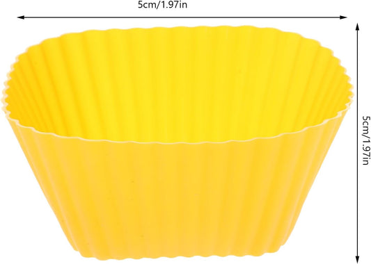 12PCS Silicone Baking Cups: Square Muffin Cupcake Liners Reusable Bakery Molds Supplies Lunch Box Dividers for Home Bakery Baking (Color)