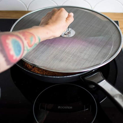 3 Pack Grease Splatter Screen for Frying Pan with Fold Flat Knob-Grease Splatter Guard Shield-No Cooking Oil Mess–No Burns–Ultra Fine Mesh Lids-Rust Free Stainless Steel- 9.8,11.5,13 Inch