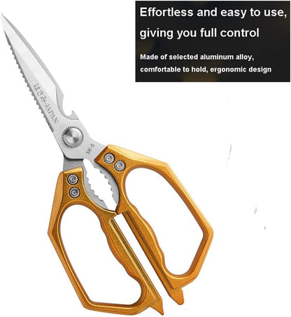 Kitchen Scissor, Heavy Duty Stainless Steel Kitchen Shears Scissor for Food, Sharp Cooking Scissors for Meat Chicken Fish Nut Vegetable Herb, Bottle Opener (Sliver)