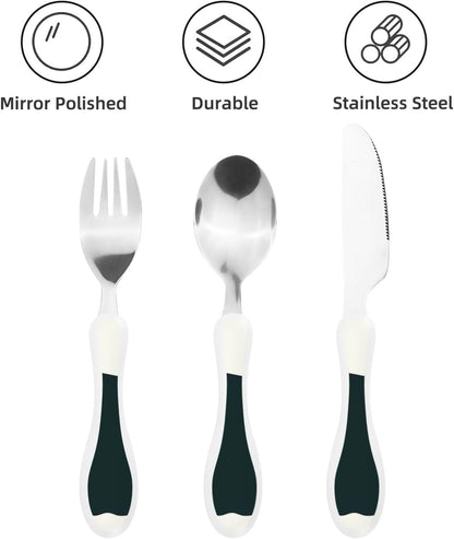 3-Piece Kids Silverware Set With Storage Case, Stainless Steel Reusable Children Safe Knife Spoon Fork Set Insects Love Children Flatware Set For Kids Lunch Box