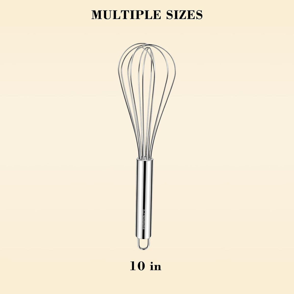 NileHome 3-Pack Stainless Steel Whisk Set, Kitchen Utensils for Cooking