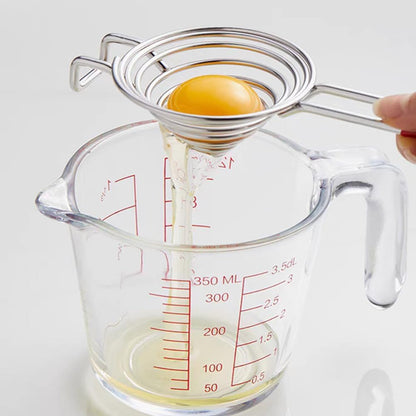 Egg Separator, Stainless Steel Egg Yolk & White Separator with Long Handle