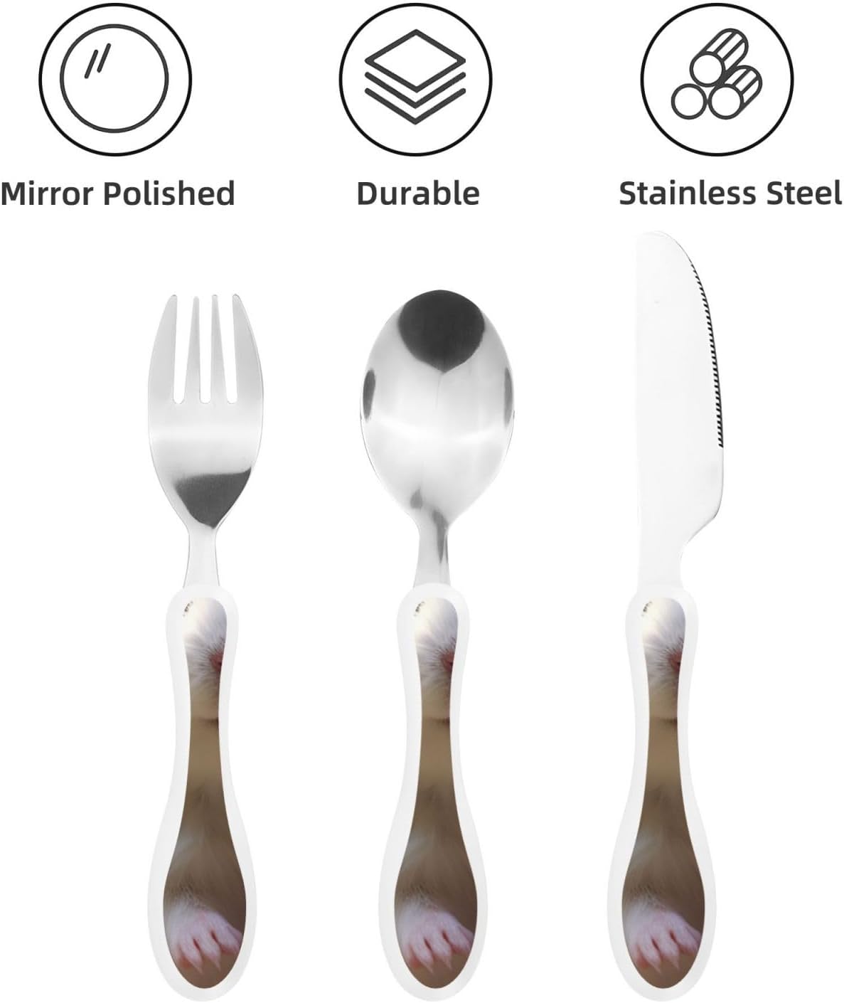 3-Piece Kids Silverware Set With Storage Case, Stainless Steel Reusable Children Safe Knife Spoon Fork Set Dragonfly Insects Flowers Children Flatware Set For Kids Lunch Box