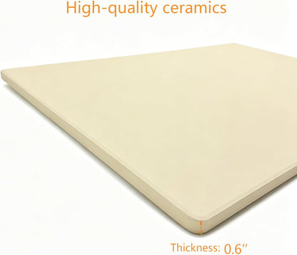 23.6" x 15.7" Heavy Duty Rectangular Extra Large Pizza Pan, Pizza Stone for Whirlpool, GE Oven and BBQ Grill Industrial Commercial Cordierite Baking Stone for Pizzas or Bread