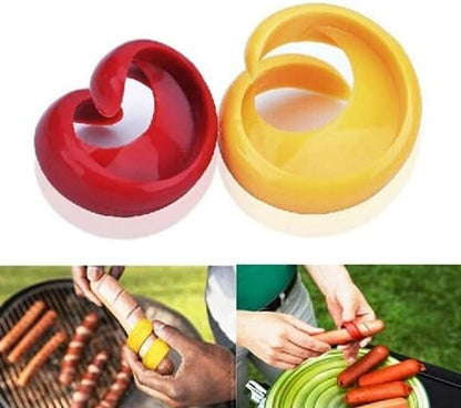 2Pcs Manual Fancy Sausage Cutter, Cyclone Barbecue Sausage Cutter Spiral Barbecue Hot Dogs Slicer Peelers Kitchen Cutting Gadget, Peelers